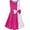 Rose Foncé, variante sur Robe Fille à Blocs de Couleur Contrastés avec Nœud Papillon pour Tous les Jours et Fêtes 7 Ans