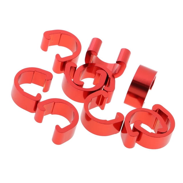 10Pcs Cycling Bike Cable Buckles Housing Hose s Ties - Red, as described
