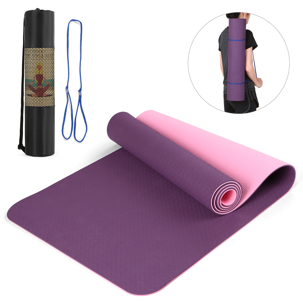 2.05×24.01in Portable Double Dual-colored Yoga Mat Thicken Sports Mat Anti-slip
