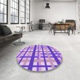 thumbnail image 4 of Ahgly Company Tapis de Zone Rond d'Intérieur Lavable à la Machine, Transitionnel, Violet Prune Violet, 5 Pieds Rond, 4 of 7