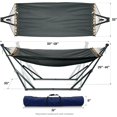 thumbnail image 2 of Tranquillo Hamac Universel avec Supports en Acier Enduit Électrostatique, Support de Hamac Réglable et Pliable avec Filet en Polyester à 2 Couches et Sac de Transport pour 2 Personnes. Toile - Gris, 2 of 5