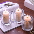 thumbnail image 4 of Tasse en Verre à Double Couche avec Rayures Verticales, Tasse à Boisson pour Thé Café Lait Isolée en Borosilicate Élevé, Résistante à la Chaleur pour Boissons Chaudes et Froides, Prise Ergonomique, 7.5x7.5x8cm/8x8x12cm, Transparente, 4 of 6