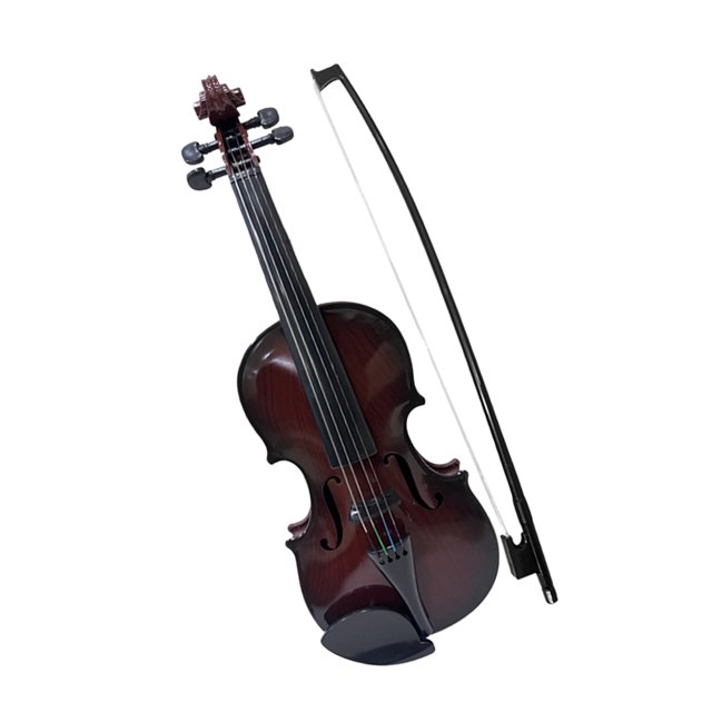 Trousse de Violon Comprenant un Violon Simulé avec Cordes Ajustables et un Nœud, Conçue pour les Débutants et la Pratique Musicale. Cet instrument à Cordes Présente un design Profilé et Élégant dans une Finition Brun Foncé, Mettant en Valeur un Savoir-Faire Soigné et des Matériaux Écologiques. Idéal pour Inspirer la Créativité Musicale, Servant d'Accessoire de performance et de Pièce Décorative.