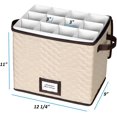 thumbnail image 3 of HOLDN' STORAGE Coffre de Rangement en Verre pour Verres à Pied Flûte - Convient à 12 Verres, Microfibre Matelassée Durable avec Séparateurs 12.5 Pouces L 9 Pouces L 11.5 Pouces H., 3 of 6