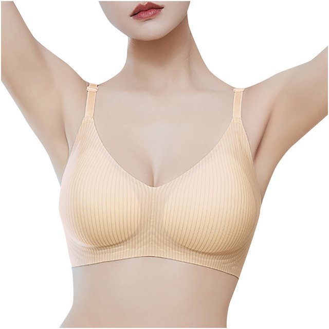 EQWLJWE Women's Seamless Sports Bra Breathable Soft And Supportive Stripes Without Steel Rings Beautiful Back Comfortable Sports Bra Bra For Plus Size Clearance For Women