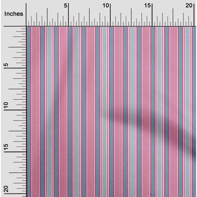oneOone Cotton Cambric Fabric Multicolor Stripe Decor Fabric Printed BTY 56 Inch Wide