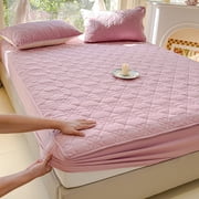 Uscallm Mattress Protector 90x200cm Non-Slip Waterproof Bed Cover, Breathable Soft Polyester Fiber Mattress Pad, Fitted Sheet for Deep Pocket Mattress, All Season Bedding Protection