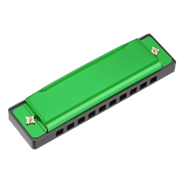 Uxcell Harmonica 10 Holes 10 Tone C Key Harmonica Mouth Musical Instruments Toy for Adults Beginner Educational (Green)
