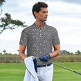 thumbnail image 3 of Xecao Airplane Routes Around The World Pattern Men’s Polo Shirt with Buttoned Collar Soft Breathable Casual Polo Shirt for Work, Leisure, and Outdoor Activities-Large, 3 of 6