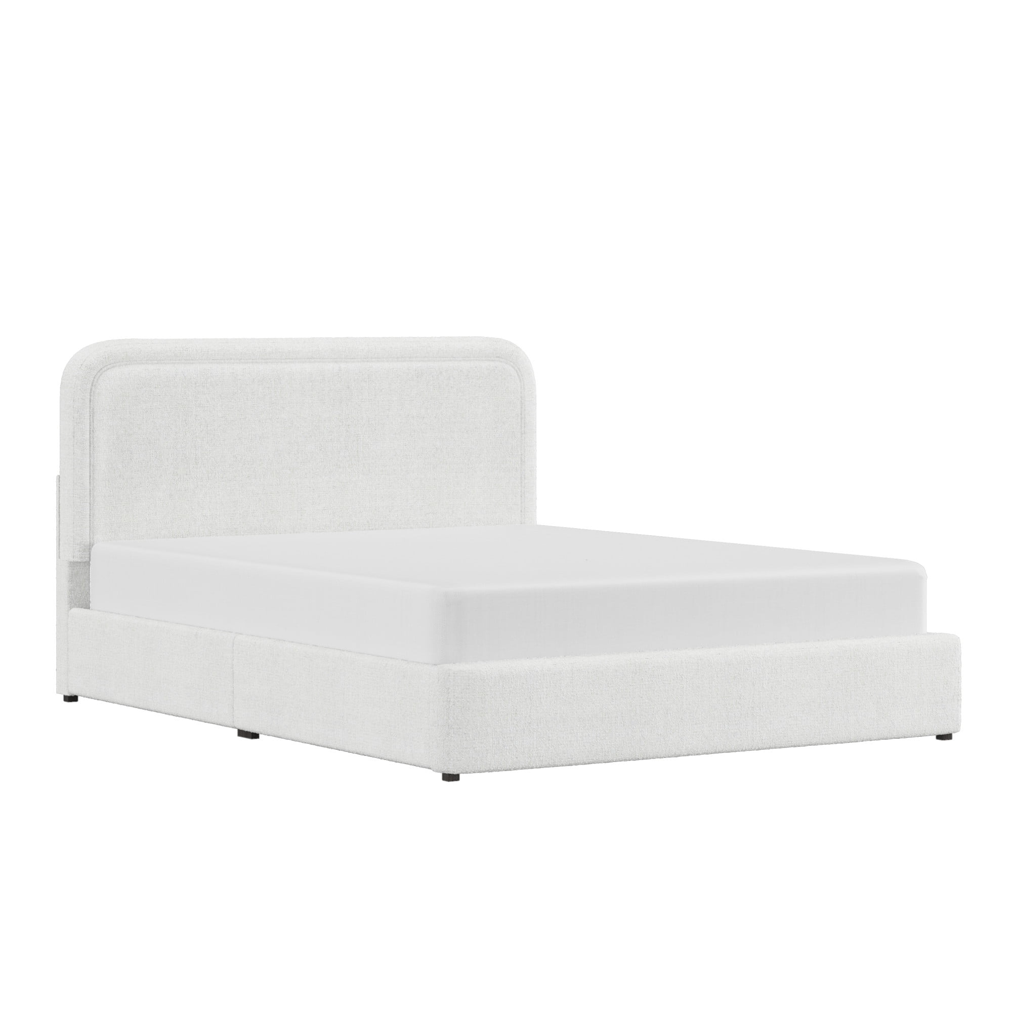 Lit plateforme double Juliet en tissu bouclé – Better Homes & Gardens, couleur ivoire