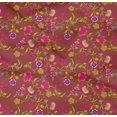 thumbnail image 5 of oneOone Tissu Popeline de Coton Sergé Rose Feuilles & Trèfle Matériel de Robe Tissu Imprimé Tissu au Mètre 56 Pouces de Large-Kh, 5 of 5