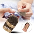 thumbnail image 1 of Thimble Sewing Quilting DIY Craft Finger Protector Brass Portable Vintage Thimble, 1 of 7