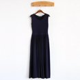 thumbnail image 2 of CNKOO Robes Longues Plissées Unies pour Femmes Débardeur Été Élégantes Décontractées en Modal, 2 of 5
