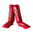 thumbnail image 3 of DYNWAVECA Kickboxing Shin Guards Shin Protection Gear Training Gear Leg Instep Protection Pads Leg Guards for Kicking Karate Red M, 3 of 9