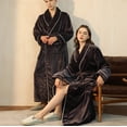 thumbnail image 4 of Gift TIMIFIS Mens Womens Robe Soft Plush Fleece Hooded Bathrobe, Full Length Long Warm Lounge Robe Spa Bath Robe with Hood pring/Summer, 4 of 6