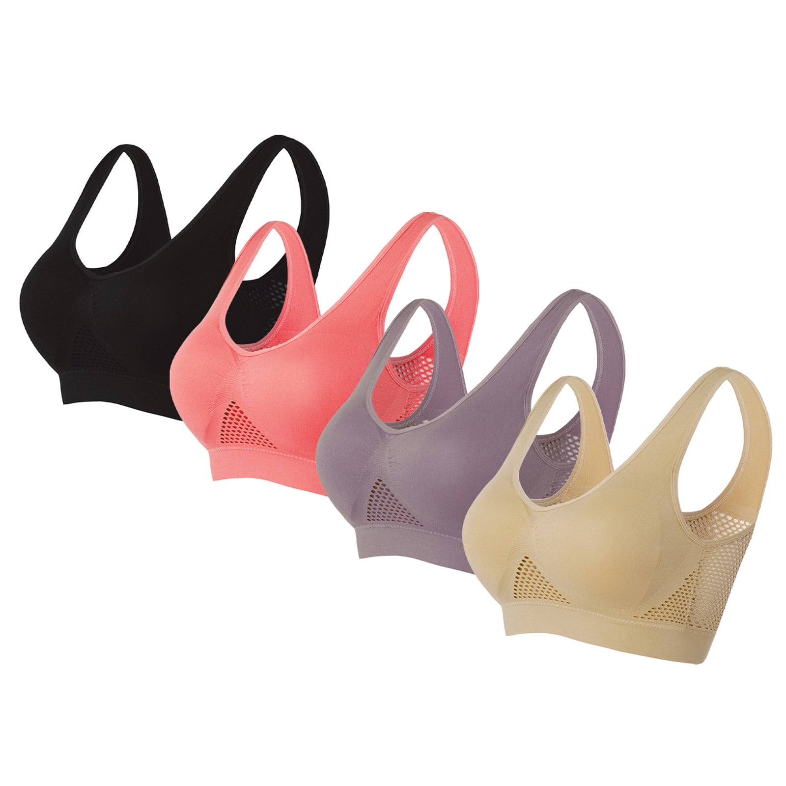 Cameland High Impact Sports Bras for Women 4PC Seamless Comfort Breathable Workout Gym Yoga Activewear Bras for Women