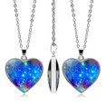 thumbnail image 3 of Solar System Planet Galaxy Double Sided Glass Universe Heart Pendant Necklace, 3 of 9