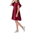 thumbnail image 3 of QIPOPIQ Robe Patineuse de Fête pour Fille à Manches Courtes, Décontractée, Vintage, Col Peter Pan, Coupe Évasée, avec Poches, 4-12 Ans, Liquidation, 3 of 4