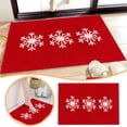 thumbnail image 1 of Yhmxh Bathroom Rugs Red White Snowflake Bathroom Rugs 24W X 16L Non-Slip Rubber Machine Washable Soft Absorbent Bath Mat Rug Festive Bathroom Floor Mat Living Room Rug Bath Mat, 1 of 7