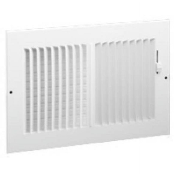 American Metal Products 382W10X6 White 2 Way Sidewall Register- 10x6 in