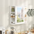 thumbnail image 4 of Gymax Armoire de Rangement Murale pour Salle de Bain avec Miroir et Tablettes Ajustables, Blanc, 4 of 10