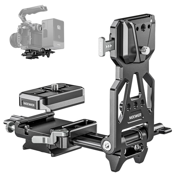 NEEWER Foldable V Mount Battery Plate with Arca Type Quick Release Camera Baseplate, Lightweight DSLR Camera Video Rig Compatible with Smal