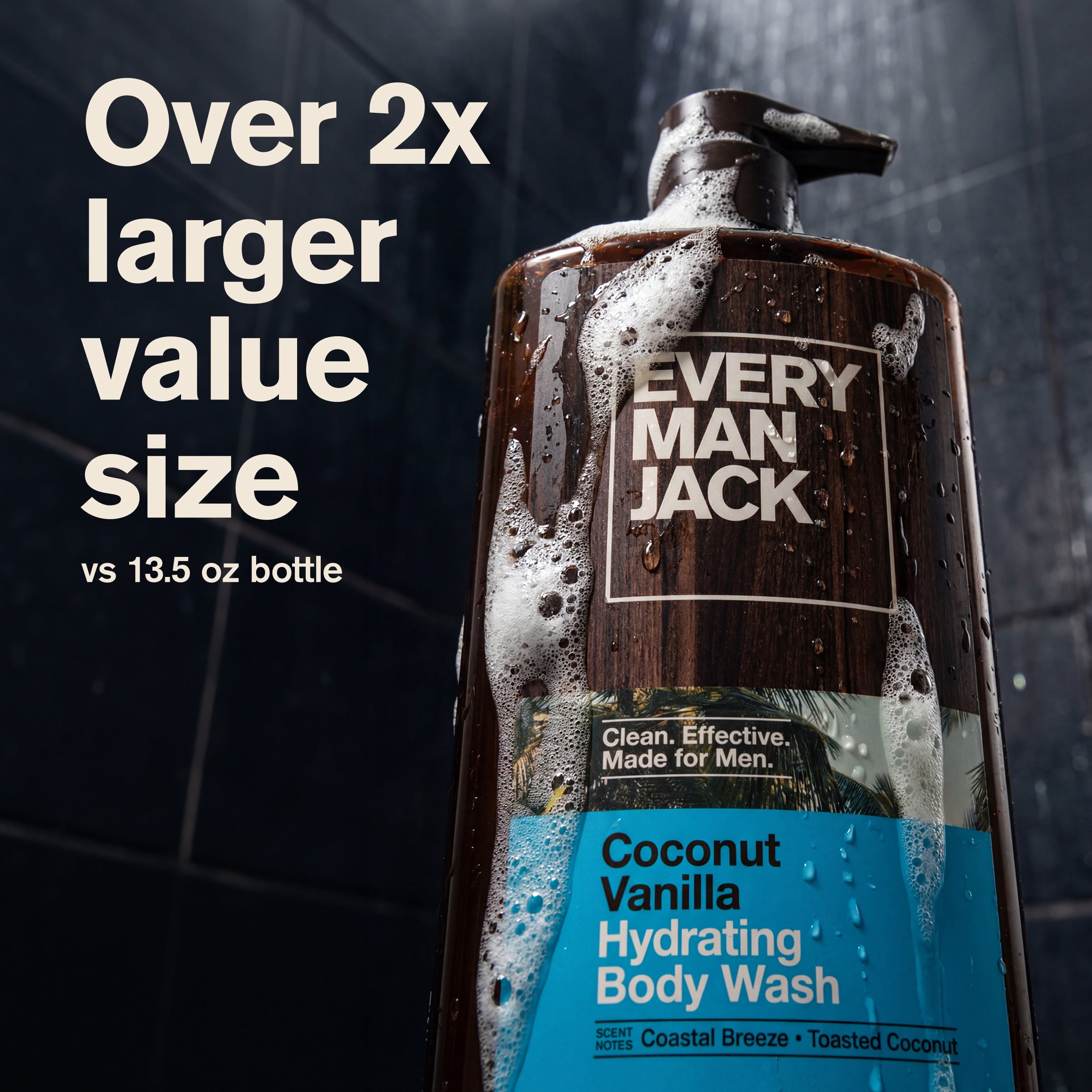 Every Man Jack Nettoyant pour le corps - noix de coco + vanille 500mL