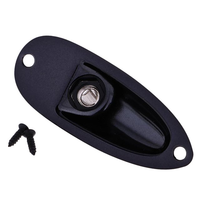Milaget Plaque de Sortie de Prise en Forme de Bateau pour Guitare Électrique ST Basse Noir