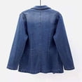 thumbnail image 4 of CEHVOM Veste en Denim pour Femmes à Col à Revers Coloré, Coupe Amincissante, Manches, Liquidation, 4 of 8