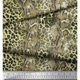 thumbnail image 3 of Soimoi Green Rayon Fabric Leopard & Snake Animal Skin Print Fabric by The Yard 58 Inch Wide, 3 of 3