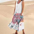 thumbnail image 4 of TJAZFJPA Robes de Fête de Jardin pour Femmes Mode pour Femmes Col Rond Décontracté Imprimé Pissenlit 3D Sans Poignets Poche Longue Robe Débardeur Robe Décontractée Grande Taille Robes Maxi pour Femmes Robe Noire pour Femmes, 4 of 6