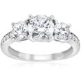 thumbnail image 1 of 1 3/4ct Three-Stone Round Diamond Engagement 3 Stone Ring 14K White Gold, 1 of 4