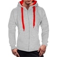 thumbnail image 2 of Sentmoon Hoodies Men Plus Size Drawstring Mens Fall Outfits Long Sleeve Color Block Loose with Pockets Breathable Sweatshirts for Men Winter Comfy for Winter Business Travel Wine L, 2 of 5