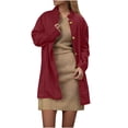 thumbnail image 3 of Yuyuzo Manteau pour Femmes Mi-Long à Col Montant Vestes Blazer d'Affaires Décontractées Automne Hiver Pardessus Uni avec Poches, 3 of 7