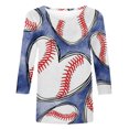 thumbnail image 4 of SMihono Hauts pour Femmes Été Chic Décontracté Mode Féminine Manches Courtes Col Rond Rétro Imprimé Ample Blouse Manches Trois-Quarts T-shirt Oversize pour Femmes, 4 of 4