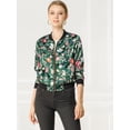 thumbnail image 4 of INSPIRE CHIC Blouson Bomber Court à Imprimés Floraux pour Femme à Col Montant à Fermeture à Glissière, 4 of 4