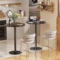 thumbnail image 2 of Homall Bistro Pub Table Round Bar Height Cocktail Table Metal Base MDF Top Obsidian Table with Black Leg 23.8-Inch Top, 39.5-Inch Height, Black, 2 of 9