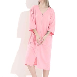 Femmes Robe Zipper Maison Avant Coat 3/4 Chemise de nuit Peignoir