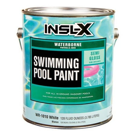 Insl-X Swimming Pool Paint Indoor, Outdoor Semi Gloss White 1 Gl