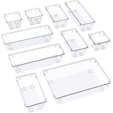 10pcs Drawer Organizer Set, Bathroom And Kitchen Drawer Cabinet Organizer Trays,