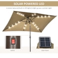 thumbnail image 4 of Outsunny Patio Umbrella Rectangle Outdoor Market Parasol (Light Coffee), 4 of 9