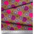 thumbnail image 3 of Soimoi Satin Silk Fabric Flower Artistic Print Fabric by Yard 42 Inch Wide, 3 of 3
