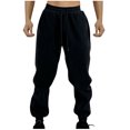 thumbnail image 4 of FAIWAD Men's Cargo Fleece Sweatpants Drawstring Stretch Elastic Waist Jogger Solid Color Sports Trousers, 4 of 4
