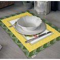 thumbnail image 3 of Vargottam Placemats- Placemat For Dining Table, Set Of 4- Printed & Reversible CottonNapkin-IndoorPlacematsFor Home & Kitchen Dining Table- Asian Block (Yellow), 3 of 5