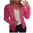 thumbnail image 3 of Yuyuzo Cardigans à Paillettes pour Femmes Décontractés à Manches Longues Hauts de Fête Décontractés Ajustés Scintillants Vestes d'Extérieur Mode, 3 of 7