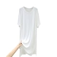 thumbnail image 1 of FAIWAD Robe Tunique pour Femme Grande Taille Décontractée à Manches Courtes, Robe T-Shirt Ample avec Fente Latérale, Robes Midi Amples, 1 of 3