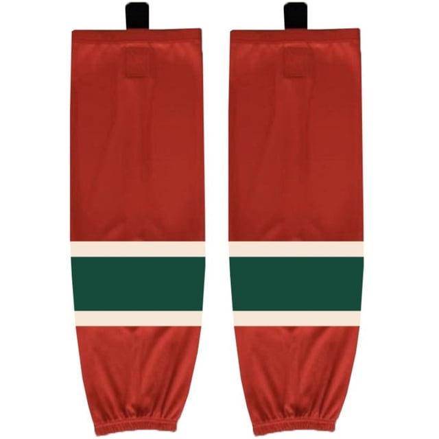 Red Series Ice Hockey Socks For Men and Youth Color block Hockey Trainning Socks