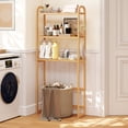 thumbnail image 2 of Gymax Bamboo over the Toilet Storage Shelf w/3-tier Open Shelf Adjustable Shelves, 2 of 10
