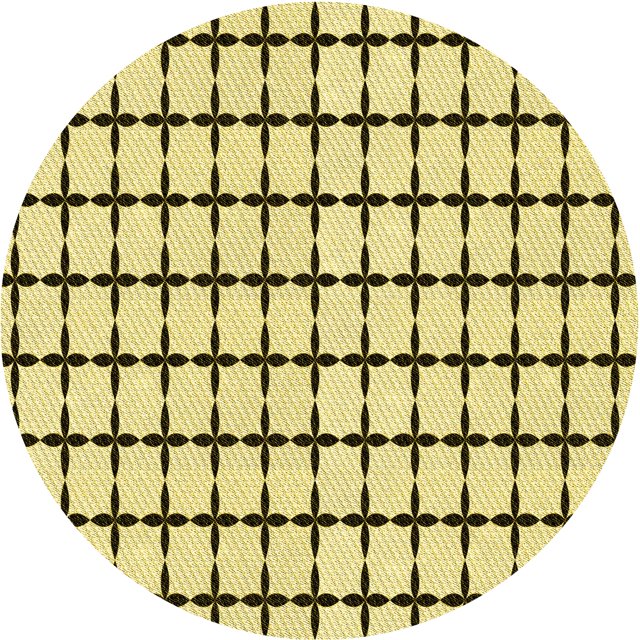 Ahgly Company Machine Washable Indoor Round Transitional Mustard Yellow Area Rugs, 7' Round
