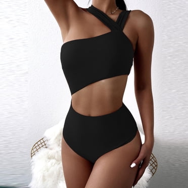 EGNMCR Bikini Ensemble pour Femmes Bikini Uni Maillot de Bain Deux Pièces Ensemble de Plage